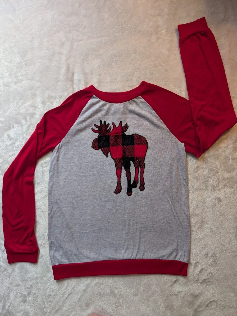 Jellifish Kids Buffalo Plaid Moose Christmas Pajama Set XL (14/16)